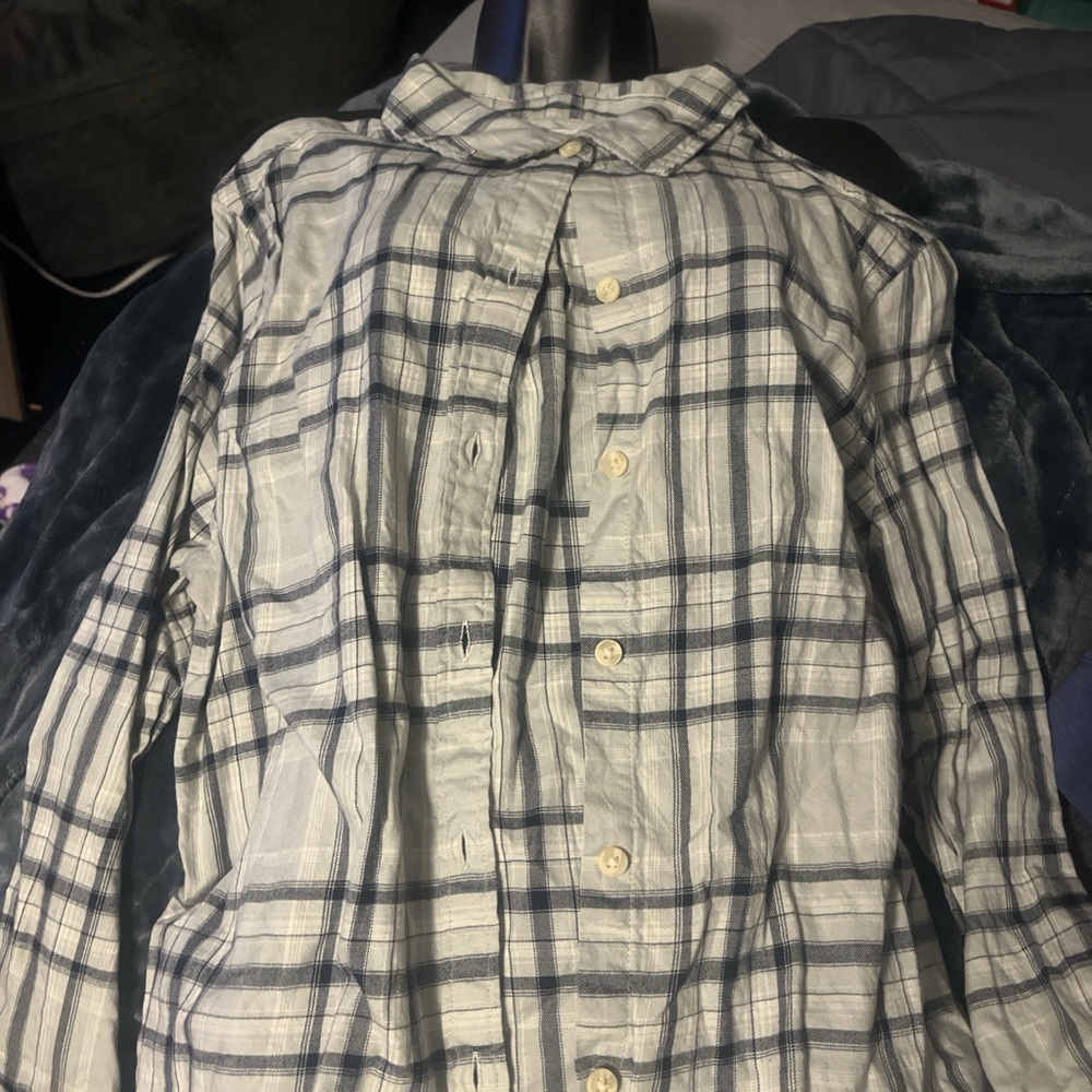 Blue flannel.